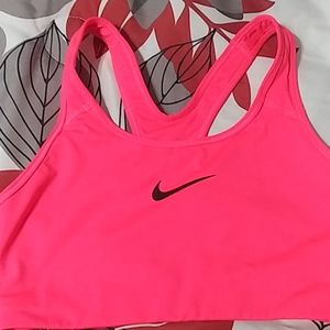 Neon pink sports bra